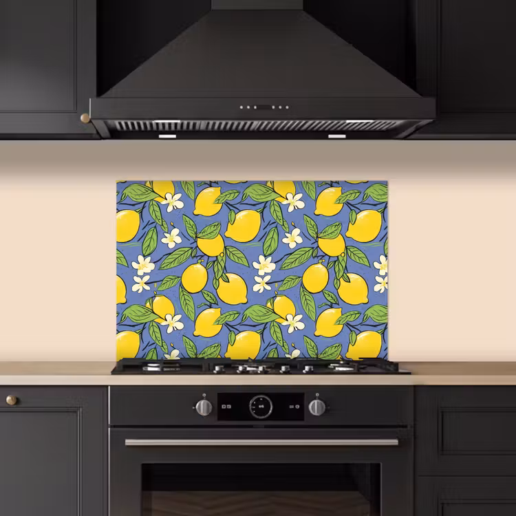 Patroon - Citroen - Illustratie keuken achterwand spatscherm klein 900 -sfeer1