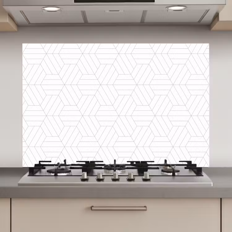 Patroon - Lijn - Design - Zwart - Wit keuken achterwand spatscherm klein 900 -3d_website