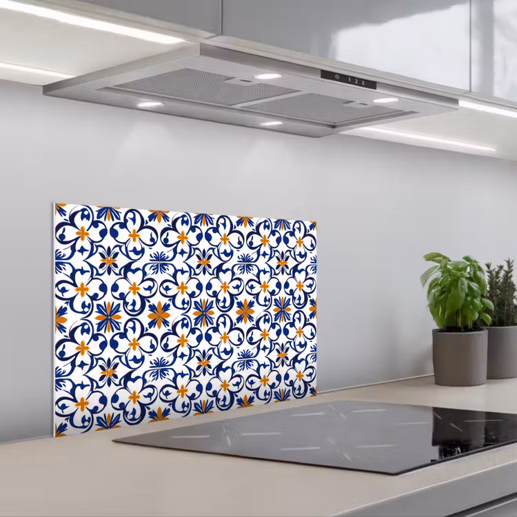 Patroon - Modern - Kleurrijk keuken achterwand spatscherm klein 900 -3d_schuin