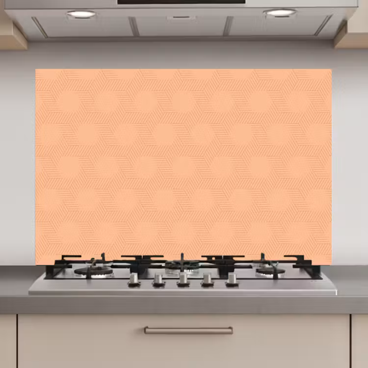 Patroon - Oranje - Lijnen keuken achterwand spatscherm klein 900 -3d_website