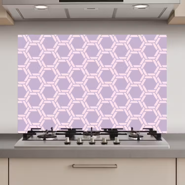 Patroon - Roze - Paars keuken achterwand spatscherm klein 900 -3d_website