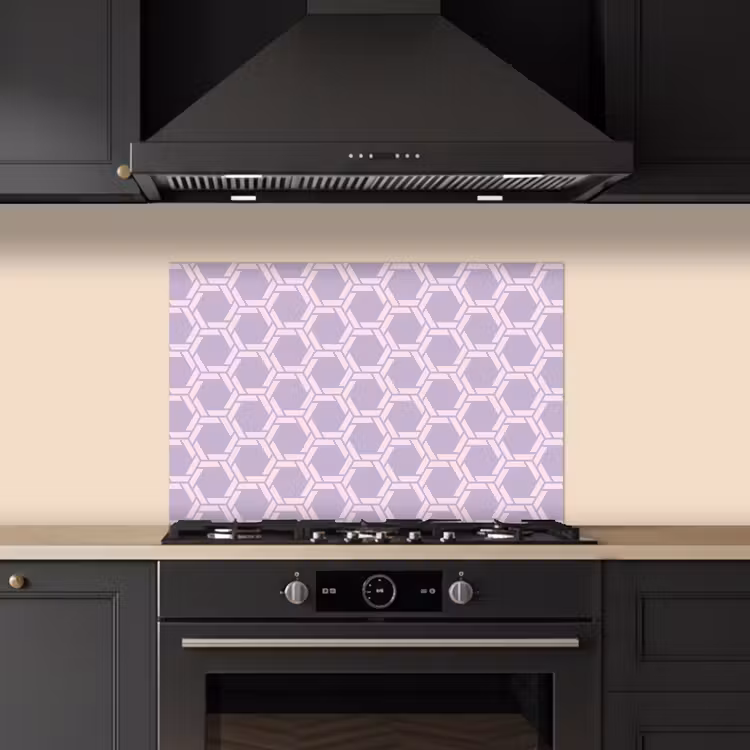 Patroon - Roze - Paars keuken achterwand spatscherm klein 900 -sfeer1