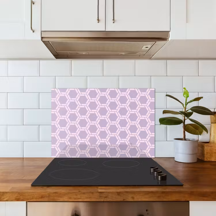 Patroon - Roze - Paars keuken achterwand spatscherm klein 900 -sfeer2