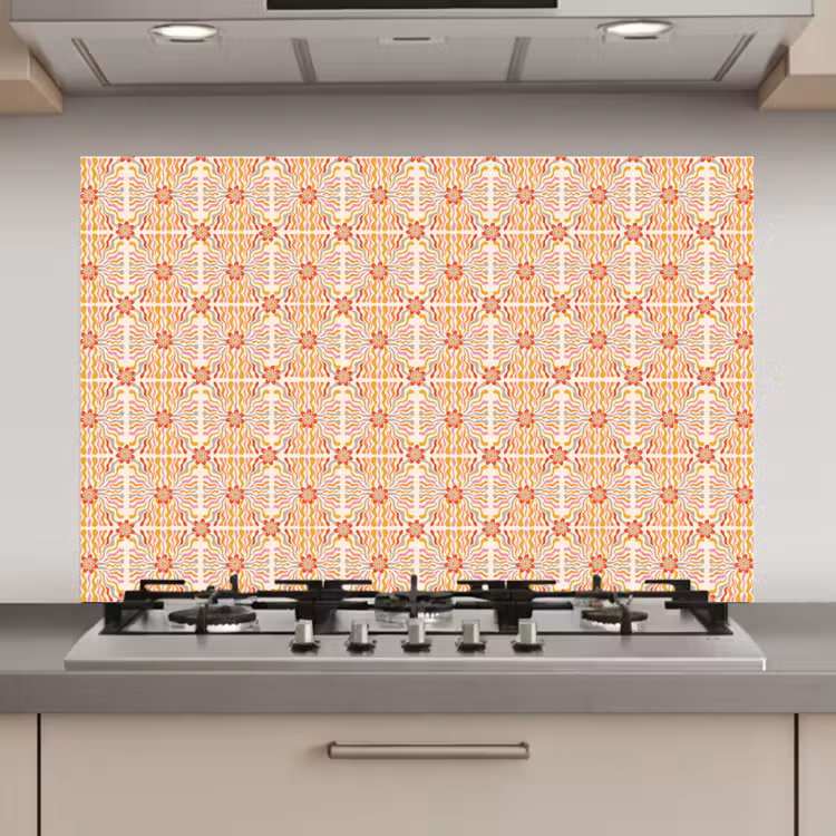 Patroon - Retro - Kleur keuken achterwand spatscherm klein 900 -3d_website