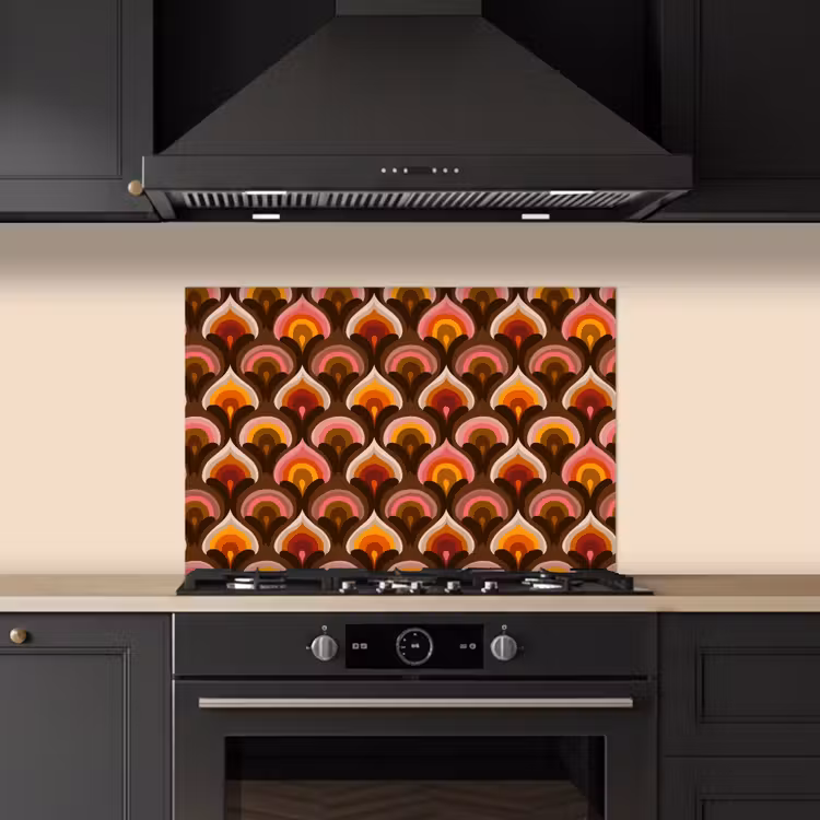 Patroon - Retro - Kleurrijk keuken achterwand spatscherm klein 900 -sfeer1