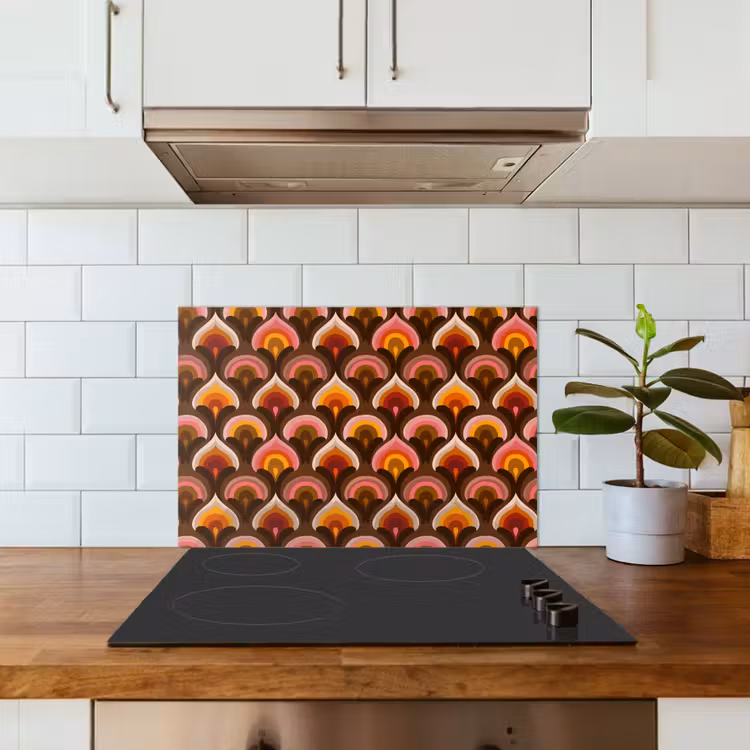Patroon - Retro - Kleurrijk keuken achterwand spatscherm klein 900 -sfeer2