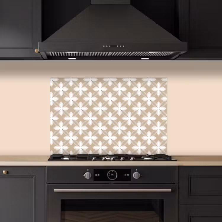 Patroon - Symmetrisch - Beige keuken achterwand spatscherm klein 900 -sfeer1