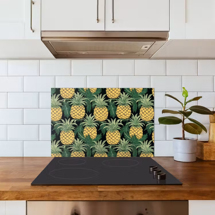 Patroon - Tropisch - Ananas - Illustratie keuken achterwand spatscherm klein 900 -sfeer2