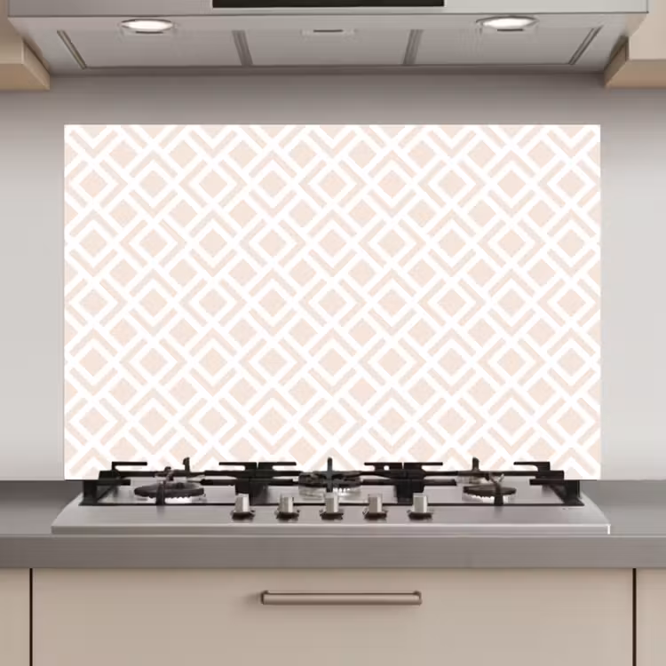 Patronen - Abstract - Beige - Geometrie keuken achterwand spatscherm klein 900 -3d_website