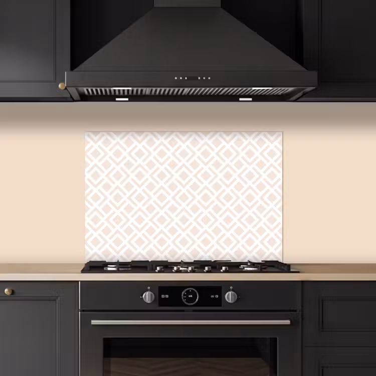 Patronen - Abstract - Beige - Geometrie keuken achterwand spatscherm klein 900 -sfeer1