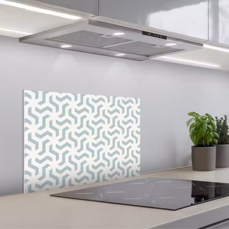 Patronen - Abstract - Groen - Geometrie keuken achterwand spatscherm klein 900 -3d_schuin