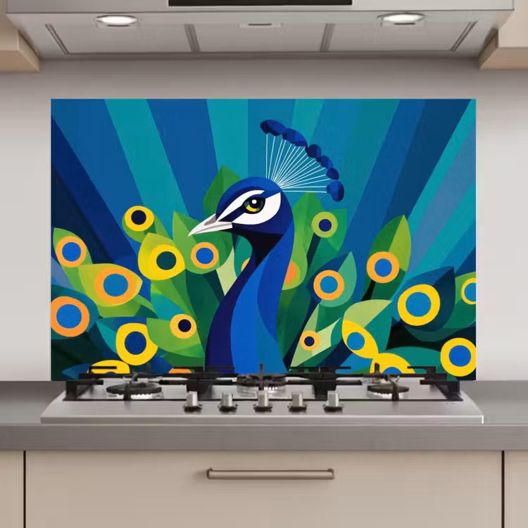 Pauw - Cirkels - Blauw keuken achterwand spatscherm klein -3d_website
