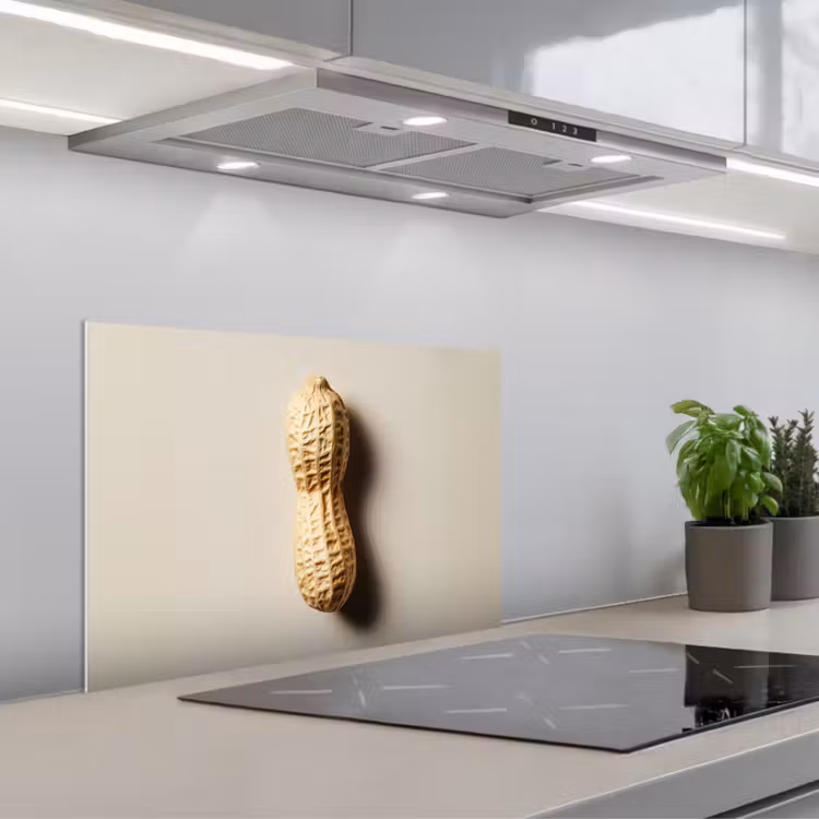 Pinda - Ruw - Beige keuken achterwand spatscherm klein -3d_schuin