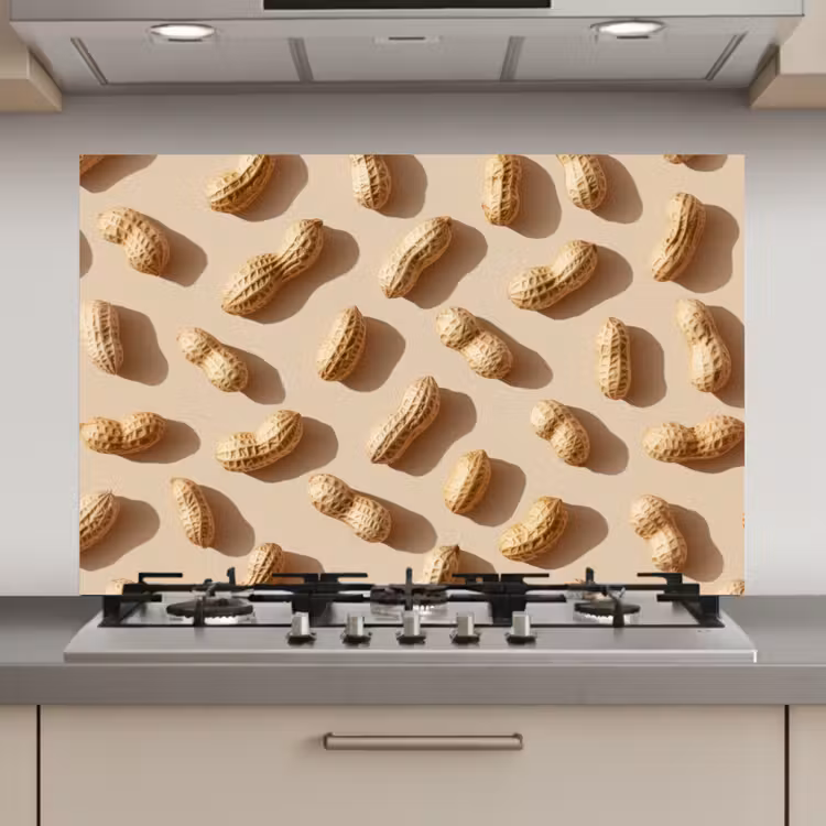 Pinda's - Patroon - Beige keuken achterwand spatscherm klein -3d_website