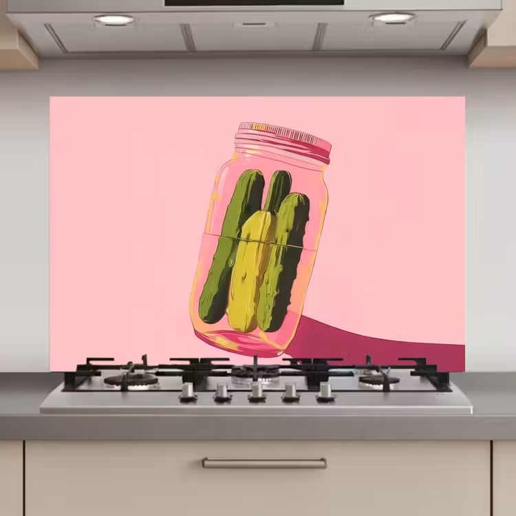 Augurken - Pot - Schaduw - Roze keuken achterwand spatscherm klein -3d_website