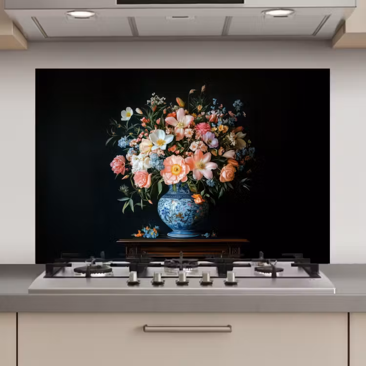 Roze - Bloemen - Vaas - Kleuren keuken achterwand spatscherm klein -3d_website