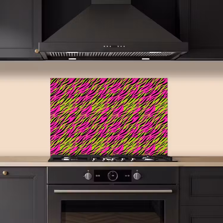 Roze - Groen - Neon - Dieren keuken achterwand spatscherm klein 900 -sfeer1