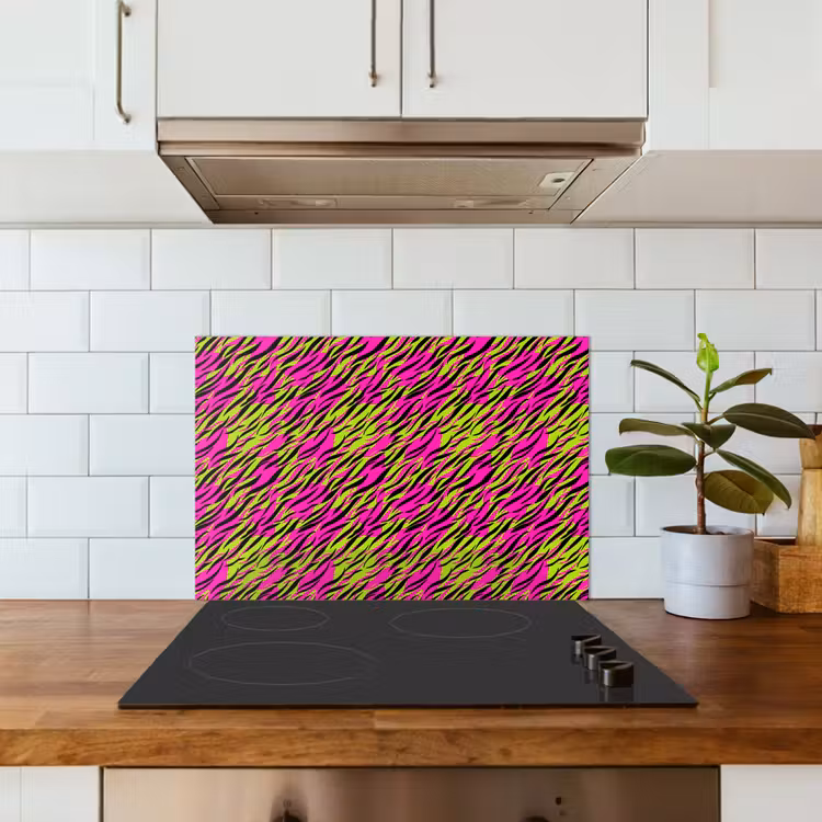 Roze - Groen - Neon - Dieren keuken achterwand spatscherm klein 900 -sfeer2