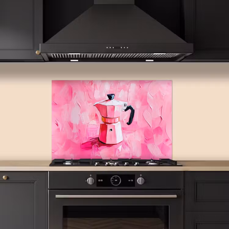 Roze - Verf - Coffee keuken achterwand spatscherm klein -sfeer1