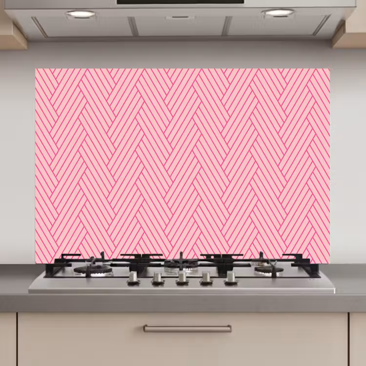 Roze - Patroon - Lijnen keuken achterwand spatscherm klein 900 -3d_website