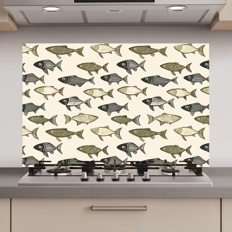 Vissen - Klassiek - Groen keuken achterwand spatscherm klein 900 -3d_website