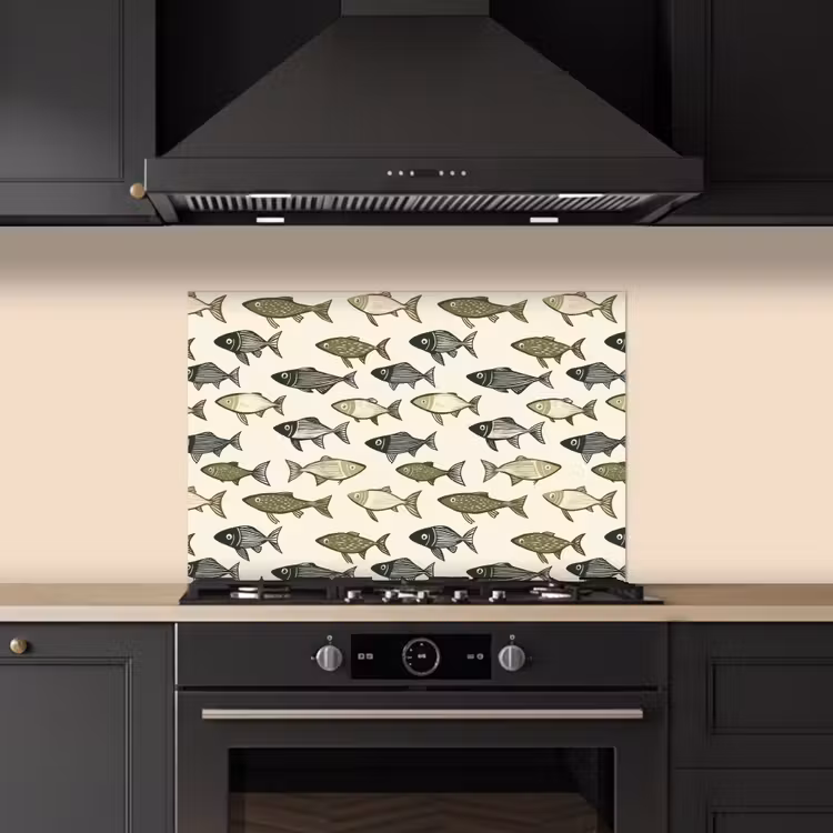 Vissen - Klassiek - Groen keuken achterwand spatscherm klein 900 -sfeer1