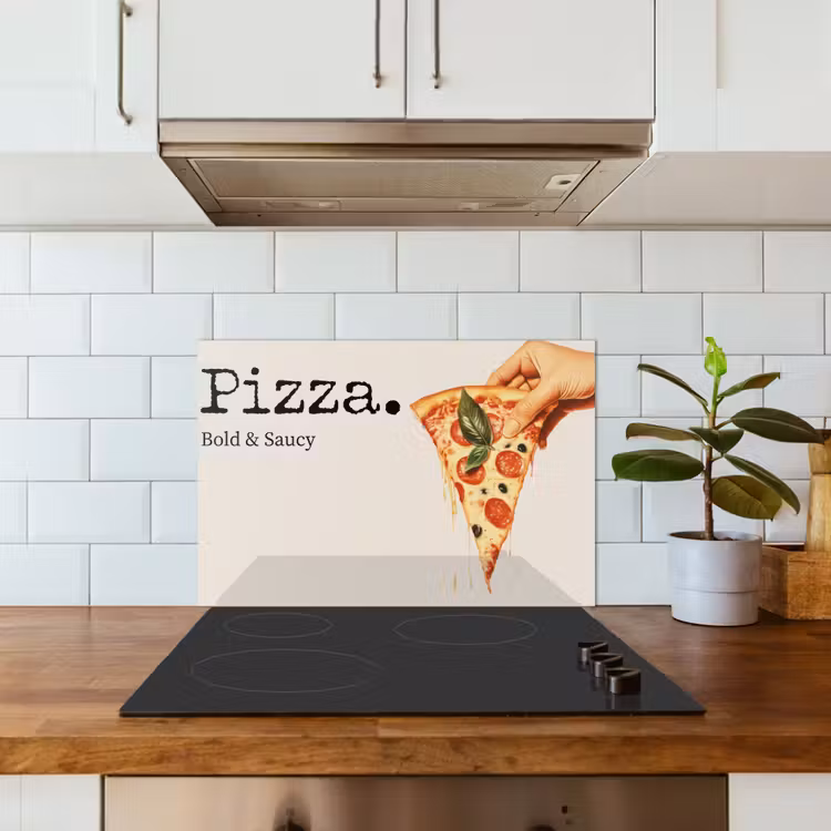 Pizza - Kaas - Pepperoni keuken achterwand spatscherm klein -sfeer2