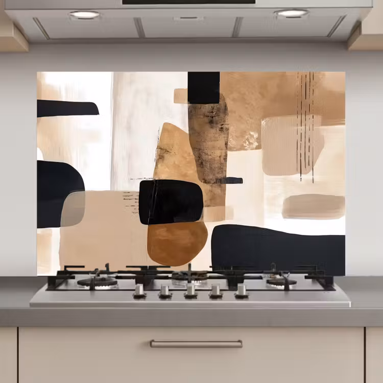 Vlakken - Abstract - Zwart - Strepen keuken achterwand spatscherm klein -3d_website