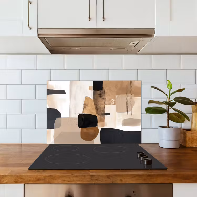 Vlakken - Abstract - Zwart - Strepen keuken achterwand spatscherm klein -sfeer2