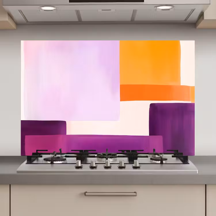 Vlakken - Abstract - Rechthoekig - Oranje keuken achterwand spatscherm klein -3d_website