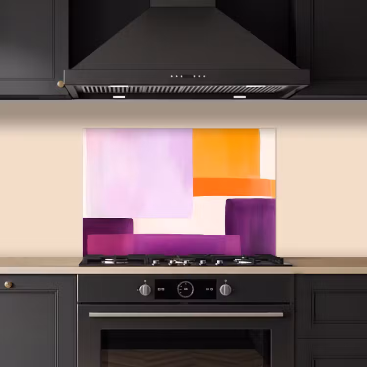 Vlakken - Abstract - Rechthoekig - Oranje keuken achterwand spatscherm klein -sfeer1