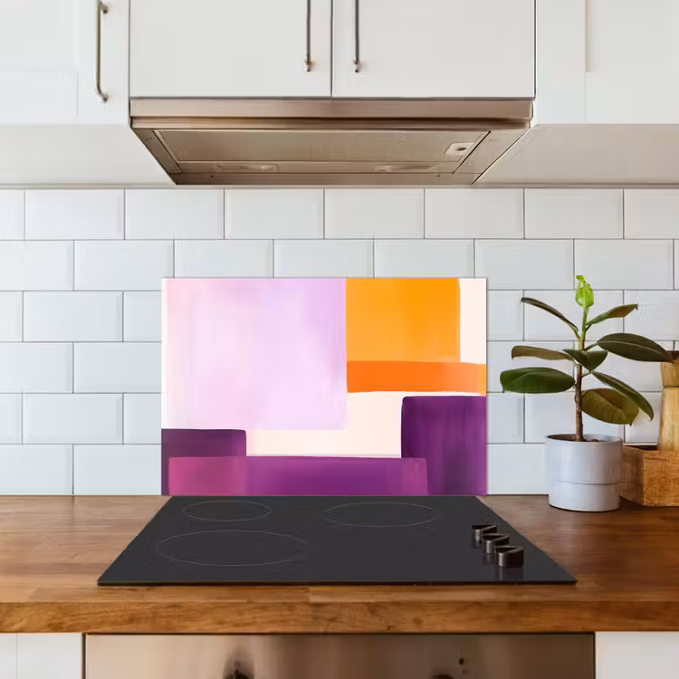 Vlakken - Abstract - Rechthoekig - Oranje keuken achterwand spatscherm klein -sfeer2