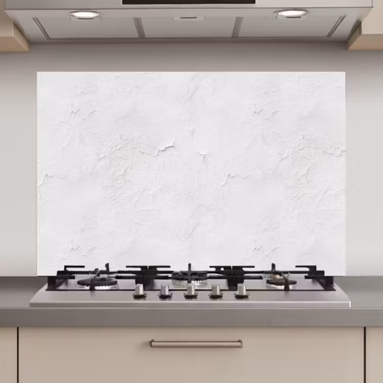 Pleisterlaag - Verf - Wit - Beschadigd keuken achterwand spatscherm klein 900 -3d_website