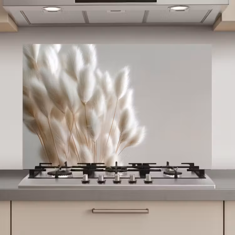 Pluimen - Beige - Minimalistisch keuken achterwand spatscherm klein -3d_website