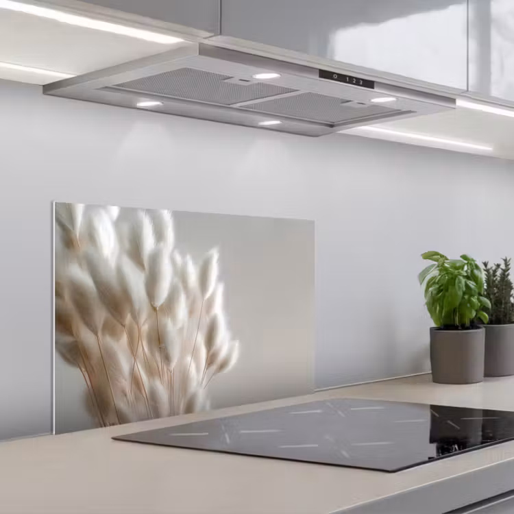 Pluimen - Beige - Minimalistisch keuken achterwand spatscherm klein -3d_schuin