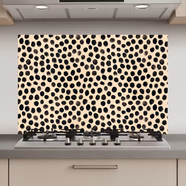 Stippen - Patroon - Zwart keuken achterwand spatscherm klein 900 -3d_website