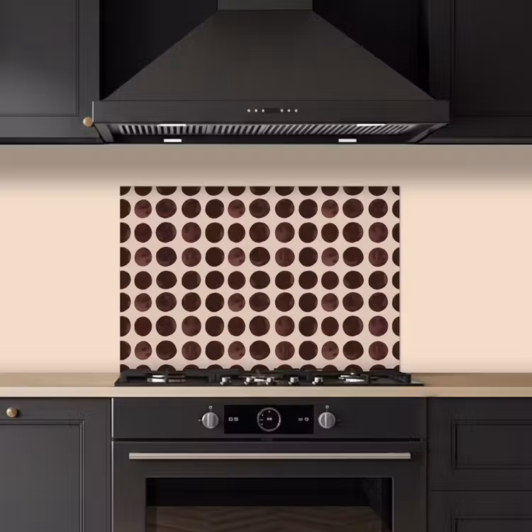 Stippen - Patroon - Bruin keuken achterwand spatscherm klein 900 -sfeer1