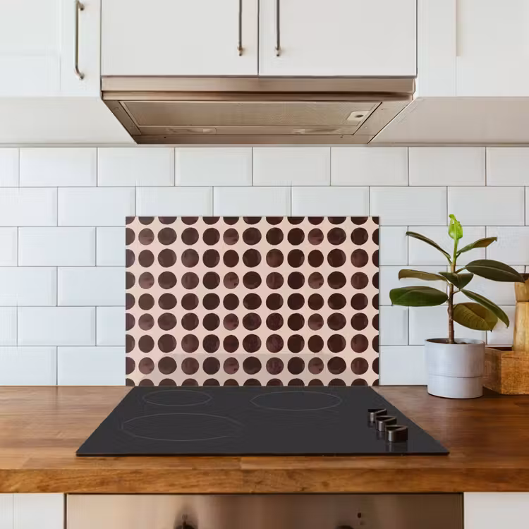 Stippen - Patroon - Bruin keuken achterwand spatscherm klein 900 -sfeer2