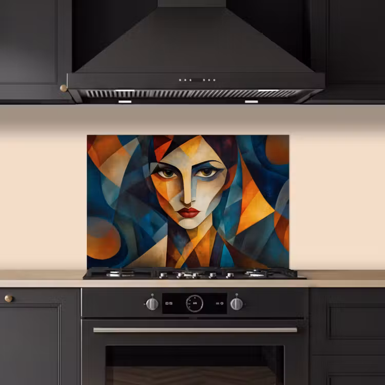 Portret - Abstract - Vormen keuken achterwand spatscherm klein -sfeer1