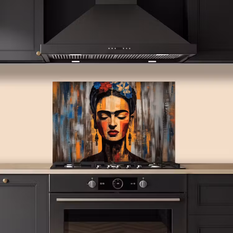 Portret - Vrouw - Bloemen keuken achterwand spatscherm klein -sfeer1