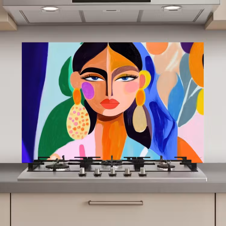 Portret - Vrouw - Modern keuken achterwand spatscherm klein -3d_website