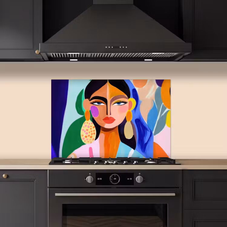 Portret - Vrouw - Modern keuken achterwand spatscherm klein -sfeer1