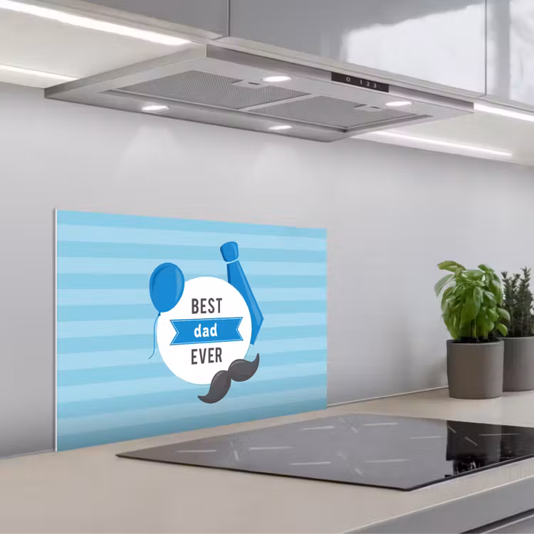 Spreuken - Quotes - Best dad ever - Vader keuken achterwand spatscherm klein -3d_schuin