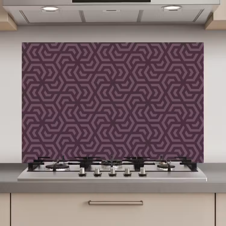 Paars - Geometrisch - Patroon - Donker keuken achterwand spatscherm klein 900 -3d_website