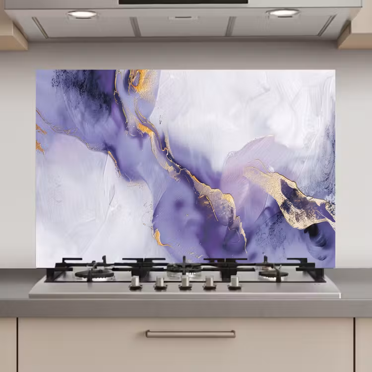 Paars - Modern - Marmer - Abstract keuken achterwand spatscherm klein -3d_website