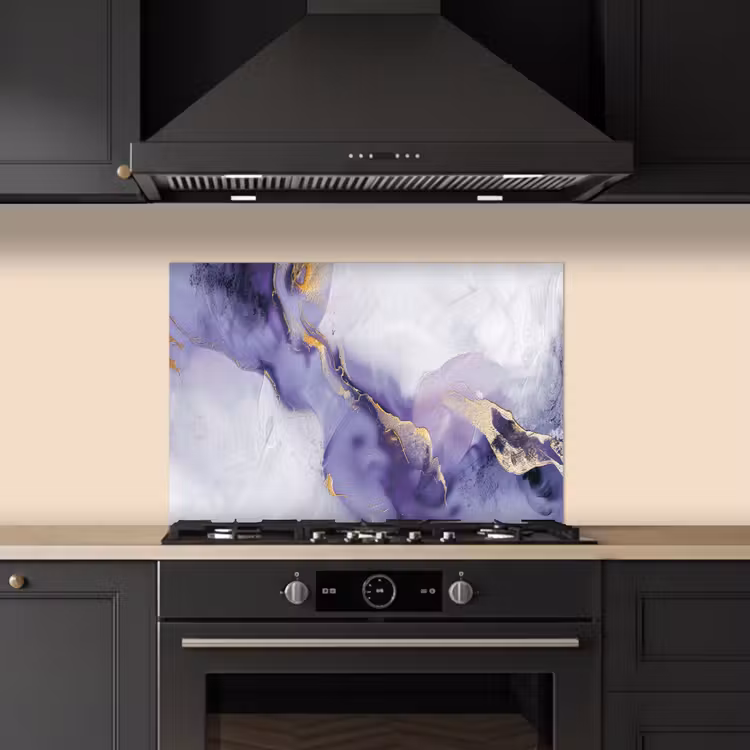 Paars - Modern - Marmer - Abstract keuken achterwand spatscherm klein -sfeer1