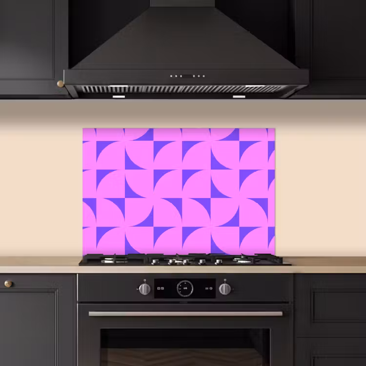 Kwadranten - Paars - Roze - Vierkanten keuken achterwand spatscherm klein 900 -sfeer1