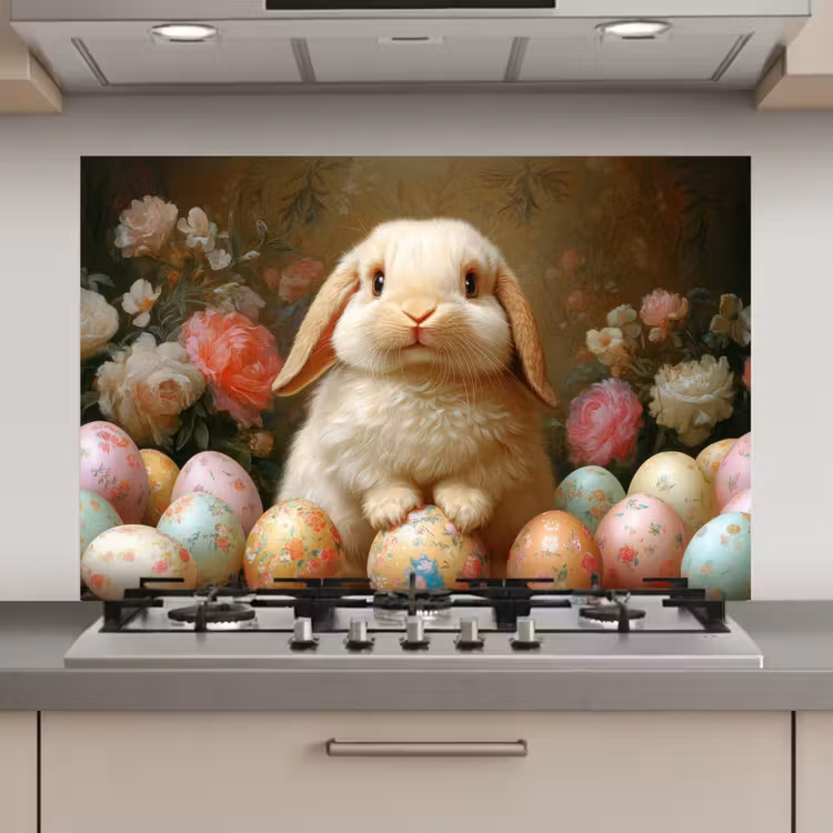 Konijn - Paaseieren - Stilleven keuken achterwand spatscherm klein -3d_website