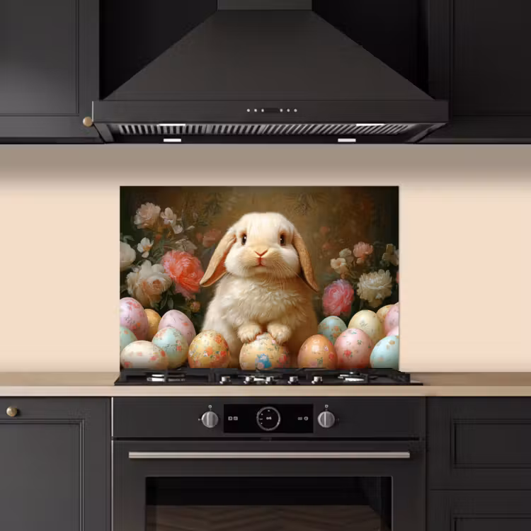 Konijn - Paaseieren - Stilleven keuken achterwand spatscherm klein -sfeer1