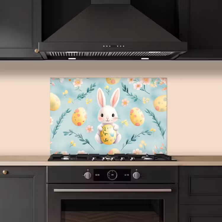 Konijn - Eieren - Takjes keuken achterwand spatscherm klein -sfeer1